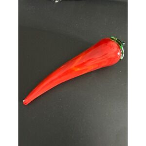 Glass Chili Pepper Red Hand Blown Art Glass Vegetable Figurine Collectible Decor